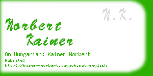 norbert kainer business card